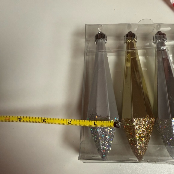 Holiday Cheer Set of Glittery Drops Party Decor Ornaments - Picture 6 of 14